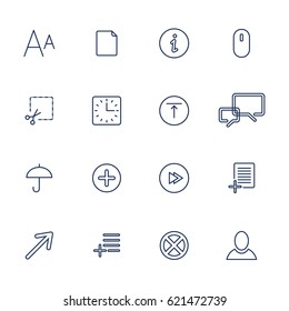 Set of 16 icons for mobile applications, websites, programs