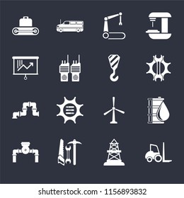 Set 16 Icons Such Forklift Oilfield Stock Vector (Royalty Free ...