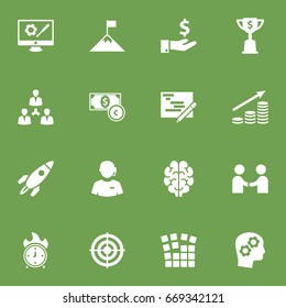 Set Of 16 Idea Icons Set.Collection Of Money Growth, Writing, Repair Service And Other Elements.