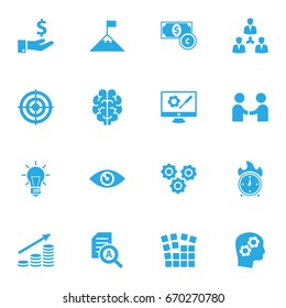 Set Of 16 Idea Icons Set.Collection Of Money Growth, Repair Service, Vision And Other Elements.