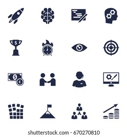 Set Of 16 Idea Icons Set.Collection Of Repair Service, Vision, Achievement And Other Elements.