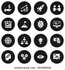 Set Of 16 Idea Icons Set.Collection Of Meeting, Unity, Gear And Other Elements.