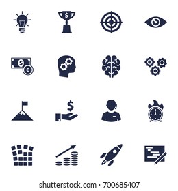 Set Of 16 Idea Icons Set.Collection Of Rocket, Currency, Call Center And Other Elements.
