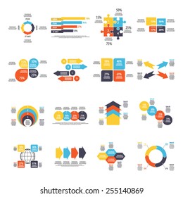 Set of 16 infographics templates - Eps 10 vector - Fully and easy editable