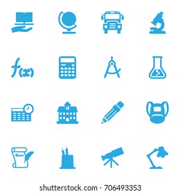 Set Of 16 Knowledge Icons Set.Collection Of Accounting, Schedule, Rucksack And Other Elements.