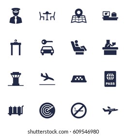 Set Of 16 Land Icons Set.Collection Of Rectifier, Security, Carriage And Other Elements.