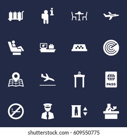 Set Of 16 Land Icons Set.Collection Of Lift, Security, Data And Other Elements.