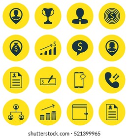 Set Of 16 Management Icons. Can Be Used For Web, Mobile, UI And Infographic Design. Includes Elements Such As Female, Opinion, User And More.