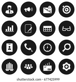 Set Of 16 Management Icons Set.Collection Of Spectacles, Goal, Loupe And Other Elements.