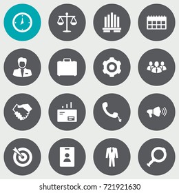 Set Of 16 Management Icons Set.Collection Of Telephone, Goal, Message And Other Elements.