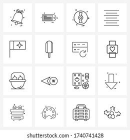 Set of 16 Modern Line Icons of game; sports flag; ui; flag; increase Vector Illustration