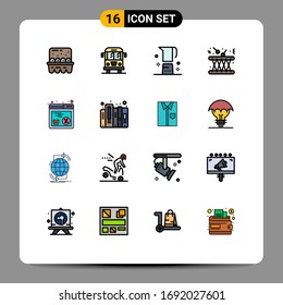 Set of 16 Modern UI Icons Symbols Signs for sound; multimedia; beverage; music; mug Editable Creative Vector Design Elements