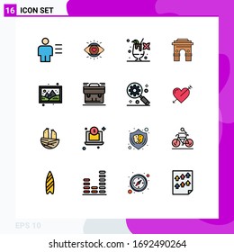 Set of 16 Modern UI Icons Symbols Signs for srilanka; india; light; hinduism; culture Editable Creative Vector Design Elements