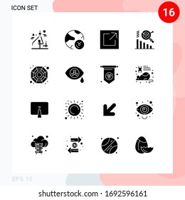 Set of 16 Modern UI Icons Symbols Signs for mutation; chinese; export; china; graph Editable Vector Design Elements