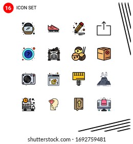Set of 16 Modern UI Icons Symbols Signs for gate; help; business; faq; output Editable Creative Vector Design Elements