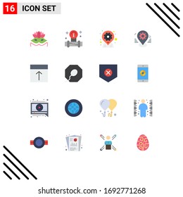 Set of 16 Modern UI Icons Symbols Signs for arrange; pin; geo; map; gear Editable Pack of Creative Vector Design Elements