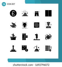 Conjunto de 16 símbolos de iconos modernos de la interfaz de usuario para detectar errores; alimentos; traje de baño; postre; diseño Elementos de diseño de vectores editables