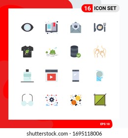 Conjunto de 16 símbolos modernos de iconos de la interfaz de usuario para el pantalones; ecología; graduación; eco; paquete editable de Semana Santa con elementos de diseño de vectores creativos