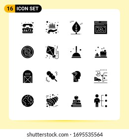Set of 16 Modern UI Icons Symbols Signs for avoid; website; wealth; web; internet Editable Vector Design Elements