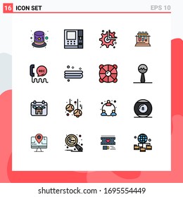 Set of 16 Modern UI Icons Symbols Signs for communication; call; wheel; science; test Editable Creative Vector Design Elements