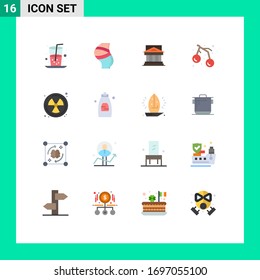 Conjunto de 16 símbolos modernos de iconos de la interfaz de usuario para la comida; casa; mujeres; gobierno; paquete editable del tribunal de elementos de diseño de vectores creativos