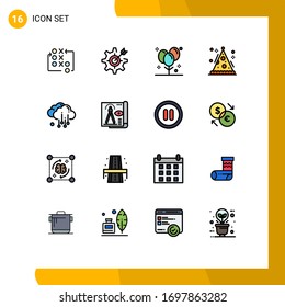 Set of 16 Modern UI Icons Symbols Signs for holiday; cone; setting; party; decoration Editable Creative Vector Design Elements