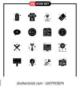 Set of 16 Modern UI Icons Symbols Signs for message; color; penalty; arts; wedding Editable Vector Design Elements