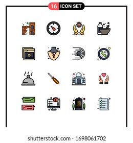 Set of 16 Modern UI Icons Symbols Signs for e; protein; development; nutrition; bottle Editable Creative Vector Design Elements
