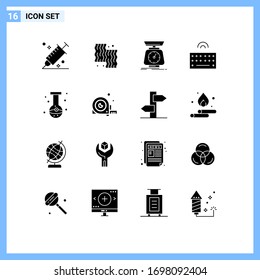 Set of 16 Modern UI Icons Symbols Signs for type; hardware; farm; volume; scale Editable Vector Design Elements