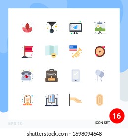 Set of 16 Modern UI Icons Symbols Signs for delete; carnival; laptop; banner; seo Editable Pack of Creative Vector Design Elements