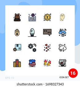 Set of 16 Modern UI Icons Symbols Signs for gesture; man; badge; success; user Editable Creative Vector Design Elements