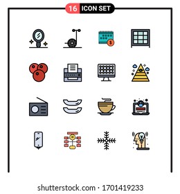 Set of 16 Modern UI Icons Symbols Signs for printer; food; money; cherry; cabinet Editable Creative Vector Design Elements