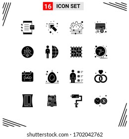 Conjunto de 16 símbolos de símbolos de iconos modernos de la interfaz de usuario para guía; crédito; creativo; más; elementos de diseño de vectores editables de tarjeta