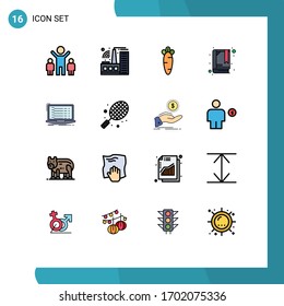 Set of 16 Modern UI Icons Symbols Signs for laptop; coding; easter; app; bookmark Editable Creative Vector Design Elements
