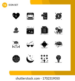Set of 16 Modern UI Icons Symbols Signs for money; increase; sofa; growth; chat Editable Vector Design Elements