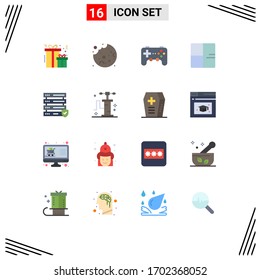 Conjunto de 16 símbolos de símbolos de iconos de interfaz de usuario modernos para servidor; datos; caza; planta; edificios Editable Pack de Elementos de Diseño de Vectores Creativos
