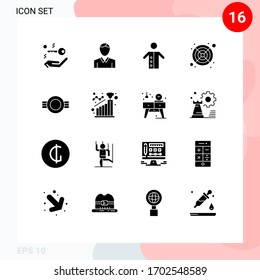 Set of 16 Modern UI Icons Symbols Signs for military; grade; pastor; fan; computer Editable Vector Design Elements