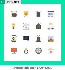 Set of 16 Modern UI Icons Symbols Signs for to; communication; basket; call; trash Editable Pack of Creative Vector Design Elements