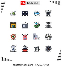 Set of 16 Modern UI Icons Symbols Signs for layout; sell; arrow; home; technology Editable Creative Vector Design Elements