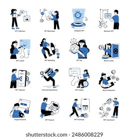 Set of 16 NFT Doodle Mini Illustrations

