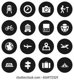 Set Of 16 Relax Icons Set.Collection Of Booth, Traveler, Arrows And Other Elements.