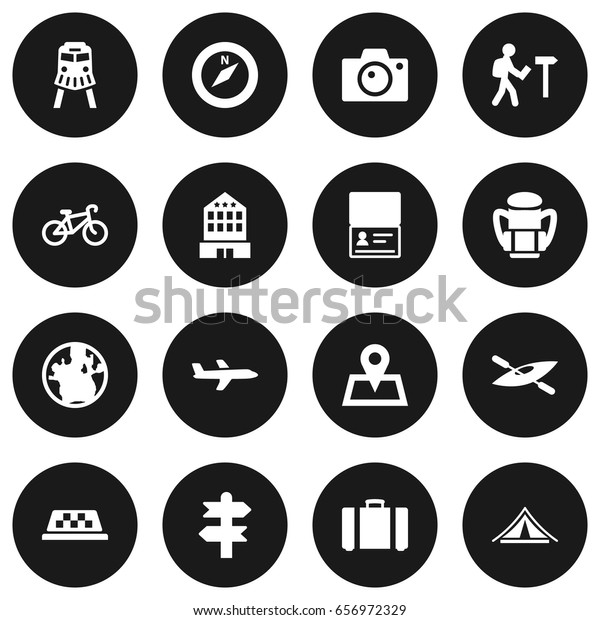 Set Of 16 Relax Icons Set.Collection Of
Booth, Traveler, Arrows And Other
Elements.