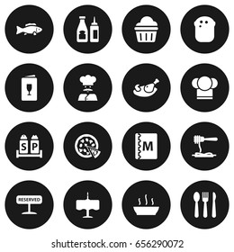 Set Of 16 Restaurant Icons Set.Collection Of Baguette, Pepperoni, Silverware And Other Elements.