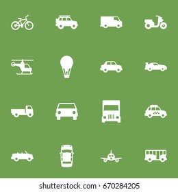 Set Of 16 Shipping Icons Set.Collection Of Panorama, Side View, Coupe And Other Elements.