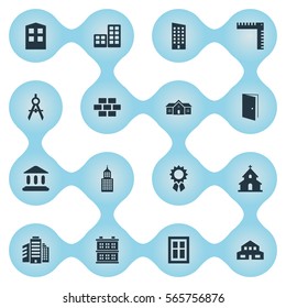 Set Of 16 Simple Construction Icons. Can Be Found Such Elements As Construction, Floor, Stone And Other.