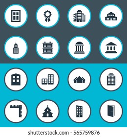 Set Of 16 Simple Construction Icons. Can Be Found Such Elements As Floor, Structure, Construction And Other.
