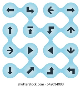 Set Of 16 Simple Cursor Icons. Can Be Found Such Elements As Indicator, Upward Direction, Pointer And Other.