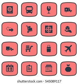 Set Of 16 Simple Handing Icons. Can Be Found Such Elements As Hand , Opposite Directions, Clipboard.