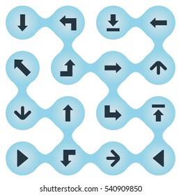 Set Of 16 Simple Indicator Icons. Can Be Found Such Elements As Transfer, Pointer, Right Direction And Other.