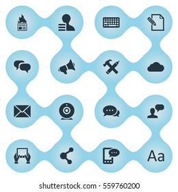 Set Of 16 Simple Newspaper Icons. Can Be Found Such Elements As Post, Notepad, Broadcast And Other.